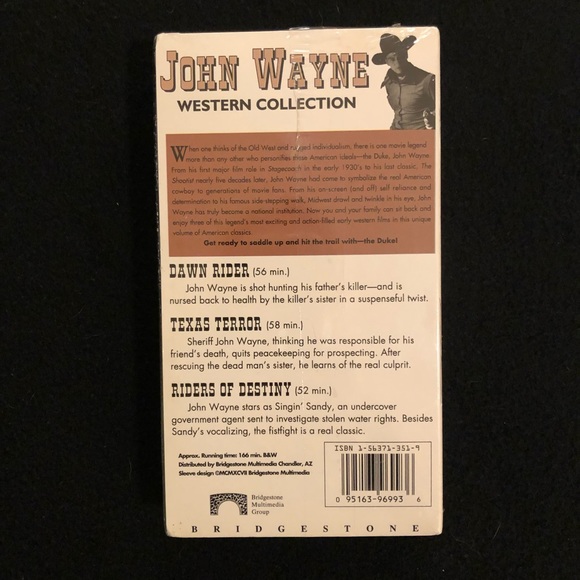 NIB - John Wayne VHS Collection: “Dawn Rider” “Texas Terror” “Riders of Destiny” - Picture 2 of 9